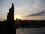Coucher de soleil sur le pont Charles