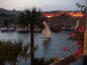 Coucher de soleil sur l'île d'Eléphantine, depuis l'Old Cataract