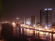 Le Caire - Le Nil depuis l'hôtel Marriott (de nuit) (EG05-1099.jpg)